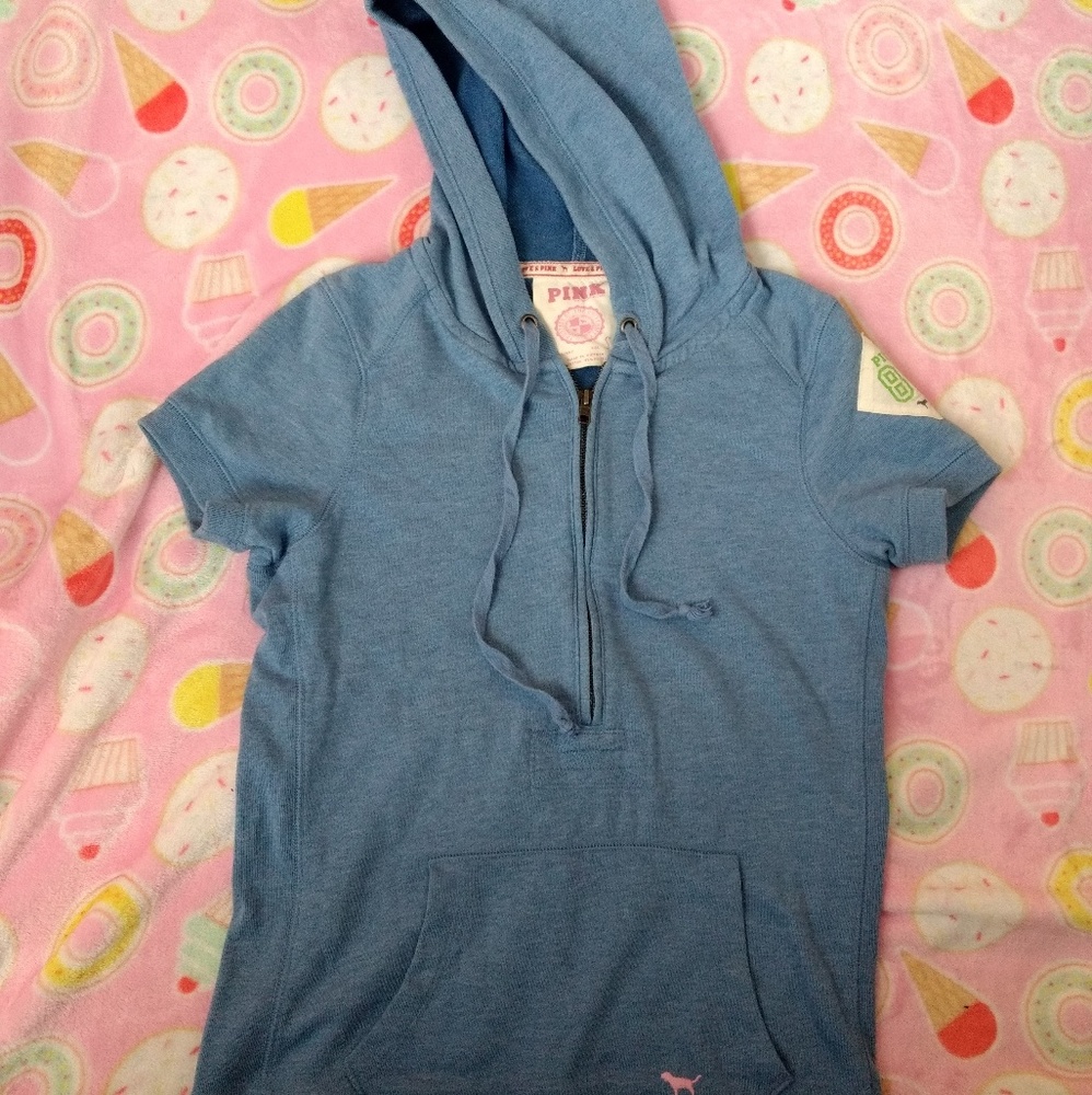 Vs pink short sleeve hoodie